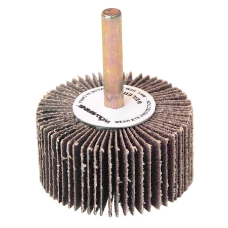 Weiler 2" x 1" x 60AO Wolverine Coated Abrasive Flap Wheel, 1/4" Stem 30723